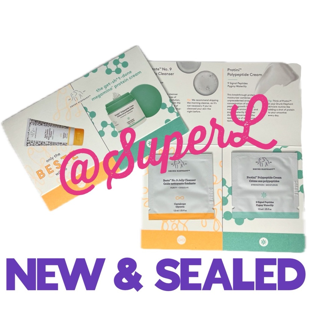 5/$15 NEW Drunk Elephant Beste No 9 Jelly Cleanser & Protini Polypeptide Cream